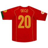 (Retro Deco #20) 2004 Portugal Home Soccer Jersey Mens