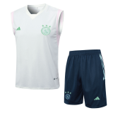 23/24 Ajax Mist Green Soccer Training Suit Singlet + Short Mens