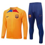 22/23 Barcelona Orange Soccer Training Suit Jacket + Pants Mens