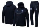 22/23 PSG Hoodie Royal Soccer Training Suit Jacket + Pants Mens