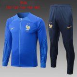 France Blue Training Suit Jacket + Pants Kids 2022