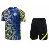 21/22 Chelsea Blue Soccer Training Suit Jersey + Short Mens