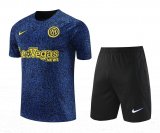 23/24 Inter Milan Royal Blue Soccer Training Suit Jersey + Short Mens