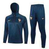 (Hoodie) 2024 France Royal Soccer Training Suit Sweatshirt + Pants Mens