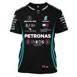 Mercedes AMG Petronas 2021/2022 Black 3D Fashion F1 Team T-Shirt Man