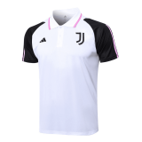 23/24 Juventus White Soccer Polo Jersey Mens