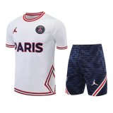 22/23 PSG x Jordan White Soccer Training Suit Jersey + Short Mens