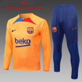 22/23 Barcelona Orange Stripes Soccer Training Suit Kids