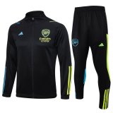 23/24 Arsenal Black Soccer Training Suit Jacket + Pants Mens
