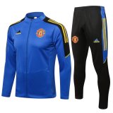 21/22 Manchester United Blue Soccer Traning Suit (Jacket + Pants) Mens