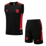 22/23 Bayern Munich Black Soccer Singlet + Shorts Mens