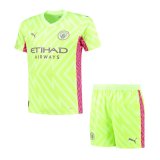23/24 Manchester City Goalkeeper Green Soccer Jersey + Shorts Kids