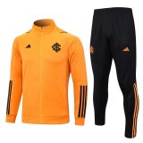 23/24 Internacional Orange Soccer Training Suit Jacket + Pants Mens