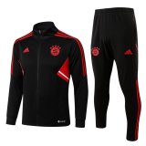22/23 Bayern Munich Black Soccer Training Suit Jacket + Pants Mens