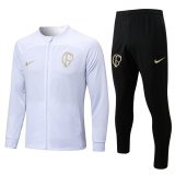 23/24 Corinthians White Soccer Training Suit Jacket + Pants Mens