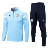 22/23 Manchester City Sky Blue Soccer Training Suit Jacket + Pants Mens