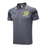 23/24 Borussia Dortmund Grey Soccer Polo Jersey Mens