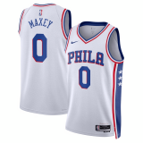 (Tyrese Maxey #0) 22/23 Philadelphia 76ers White Swingman Jersey - Association Mens