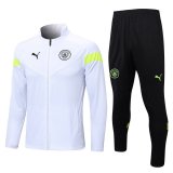 22/23 Manchester City White Soccer Training Suit Jacket + Pants Mens