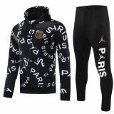 2020-21 PSG x JORDAN Hoodie Black Letters Men Soccer Training Suit