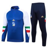 2023 Italy Cerulean Blue Soccer Training Suit Sweatshirt + Pants Mens
