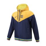 23/24 Barcelona Royal - Yellow All Weather Windrunner Soccer Jacket Mens