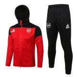 21/22 Arsenal Hoodie Red Soccer Training Suit Jacket + Pants Mens