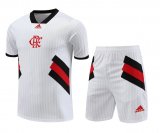 23/24 Flamengo White Soccer Training Suit Jersey + Short Mens