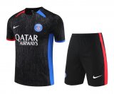 23/24 PSG Black II Soccer Training Suit Jersey + Short Mens
