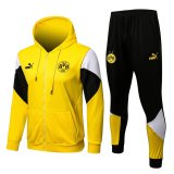21/22 Borussia Dortmund Hoodie Yellow Soccer Training Suit (Jacket + Pants) Mens
