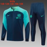 23/24 Barcelona Royal - Green Soccer Training Suit Jacket + Pants Kids
