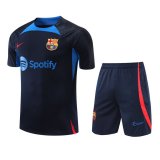 22/23 Barcelona Navy Soccer Jersey + Shorts Mens