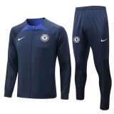 22-23 Chelsea Navy Soccer Training Suit Jacket + Pants Mens