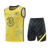 22/23 Chelsea Yellow Soccer Singlet + Shorts Mens