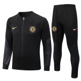 22/23 Chelsea Black Soccer Training Suit Jacket + Pants Mens