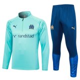 23/24 Olympique Marseille Green Soccer Training Suit Sweatshirt + Pants Mens