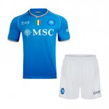 23/24 Napoli Home Soccer Jersey + Short Kids