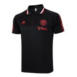 23/24 Manchester United Black Soccer Polo Jersey Mens