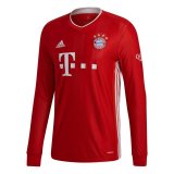 2020-21 Bayern Munich Home Red Long Sleeve Man Soccer Jersey
