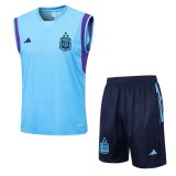 2023 Argentina Blue Soccer Training Suit Singlet + Short Mens