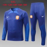 2022 Netherlands Blue Soccer Training Suit Kids