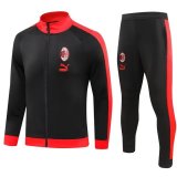 23/24 AC Milan Black - Red Soccer Training Suit Jacket + Pants Mens