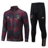 2022 Germany Red - Grey Soccer Training Suit Jacket + Pants Mens