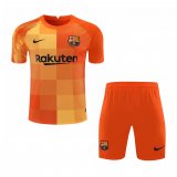 21/22 Barcelona Goalkeeper Orange Soccer Kit (Jersey + Short) Kids