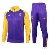 23/24 Real Madrid Purple Soccer Training Suit Jacket + Pants Mens