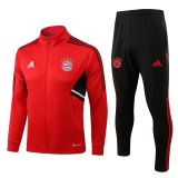 22/23 Bayern Munich Red Soccer Training Suit Jacket + Pants Mens