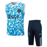 23/24 Ajax Blue Soccer Training Suit Singlet + Short Mens