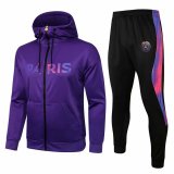 21/22 PSG x Jordan Hoodie Purple Soccer Training Suit (Jacket + Pants) Man