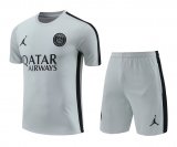 23/24 PSG x Jordan Grey Soccer Training Suit Jersey + Short Mens