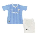 23/24 Manchester City Home Soccer Jersey + Shorts Kids